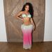 Women's Clothing Gradient Color Mesh Slimming Sexy Bikini Three Piece Swimsuit_ecoleips.com