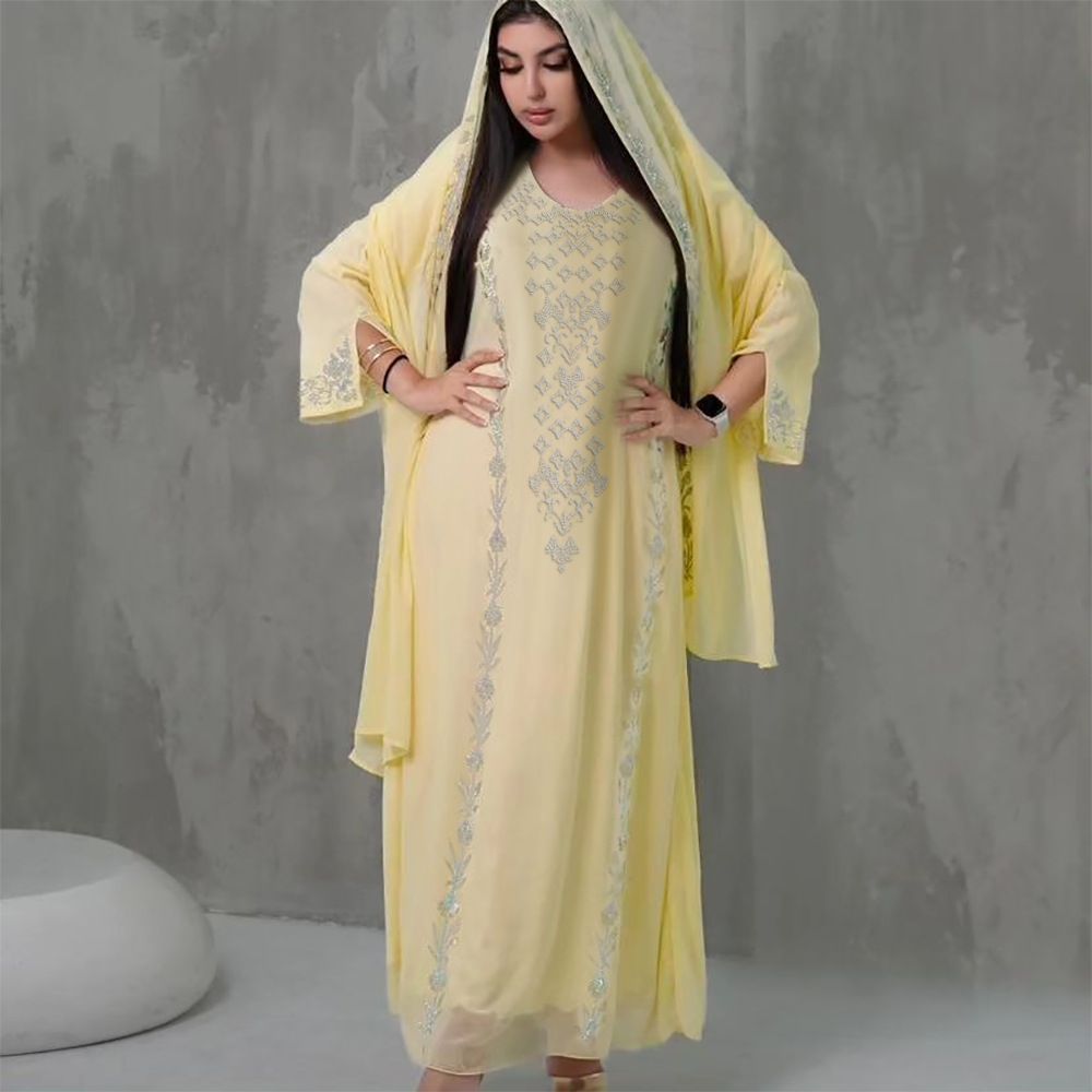 Women's Clothing Middle East New Robe Hot Diamond Style Home Outing Dress_ecoleips.com