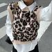 Women's Clothing Fashionable Leopard Print Sleeveless Knit Sweater Vest For Women - Loose Fit, Casual Chic, Autumn Winter Wardrobe Essential_ecoleips.com