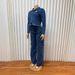 Women's Clothing Denim Suit Lapel Cardigan Long Sleeved Top Straight Trousers Two Piece Set_ecoleips.com