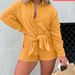Women's Short-Sleeved Shirt With Distressed Fabric And High-Waisted Shorts A Stylish Casual Two-Piece Set_ecoleips.com