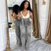 Women's Clothing Women's Summer Street Casual Zipper Washed Jumpsuit_ecoleips.com
