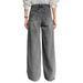 American Street Retro Ash Gray Washed Jeans For Women, Autumn And Winter Hot-Selling High-Waisted Loose Wide-Leg_ecoleips.com