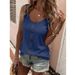 Europe And The United States Summer New Round Neck Casual Solid Color Buttons Decorated Small Vest Women_ecoleips.com