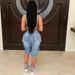 Women's Distressed Denim Cargo Shorts - Relaxed Fit Washed Blue & Gray Shorts For Women, Casual Streetwear_ecoleips.com