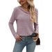 Women's 2025 Autumn/Winter New Loose And Casual V-neck Button Top Pit Striped T-shirt For Women_ecoleips.com