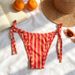 Slimming Striped Women's Bikini Swimsuit Halter Neck Strap INS Style For Hot Springs And Beach Vacations_ecoleips.com