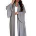 New Arrival Muslim Women Ruffle Sleeve Two Piece Set Fashion Casual Loose Clothing Abaya_ecoleips.com
