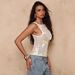 New 2026 Slim Fit Sheer Mesh Hand Embroidered Vest For Women Heavy Duty Fashion Top European American Style Suitable_ecoleips.com