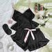 Daenerys Sexy Camisole Dress Loungewear For Women Summer Fashion Vest Shorts Set Home Ice Silk Pajamas_ecoleips.com