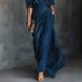 2025 Independent Website European And American Women's Autumn Elegant And Sexy Solid Color Irregular Pleated Pocket Long Skirt_ecoleips.com
