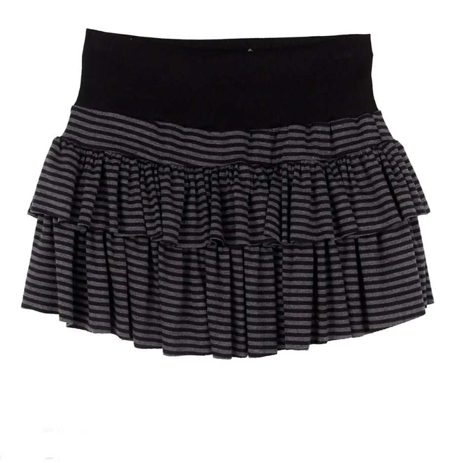 Millennial Hot Girl Low Waisted Color Block Striped Slim Fit A-Line Skirt Fashionable Dark Girl Style New_ecoleips.com