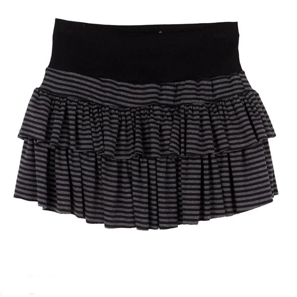 Millennial Hot Girl Low Waisted Color Block Striped Slim Fit A-Line Skirt Fashionable Dark Girl Style New_ecoleips.com