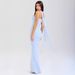 2025 Cross-Border European And American Style Blue Strapless Crop Top + High Waist Bodycon Pencil Skirt Slim Fit_ecoleips.com