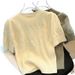 Women's Summer Round Neck Ice Silk Knitted Top Short Sleeve T-Shirt Loose Fit Elegant Trendy Short Casual Knitwear New Style_ecoleips.com