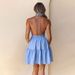 Voya Women's French Sexy Backless Dress, Summer Hanging Neck, Sweet Temperament, A-line Short Skirt_ecoleips.com