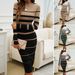 Women's Clothing Autumn And Winter Women's Clothing Temperament Slim Contrast Color Long Sleeved Dress_ecoleips.com