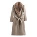 "Women's Long Lapel Wool Coat Winter Street Fashion Outerwear Classic Elegant Warm Overcoat"_ecoleips.com