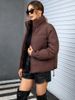 Oversized Short Puffer Jacket – Seoul Street Style (Polyester Fill, Zipper Front, 9 Uni-Colors For Genderless Layering)_ecoleips.com