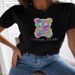 2025 Summer European And American Hot Sale New Printed Round Neck Large Size Short Sleeve T Shirt Tops_ecoleips.com