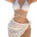 Women's Bikini Set With Lace-Up Star Design Sheer Mesh Skirt - Sexy Swimwear For Beach & Pool_ecoleips.com