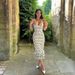 Women's French Style Long Dress Slim Fitting Waist Polka Dot Ruched Skirt Slip Dress_ecoleips.com