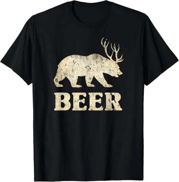 Women's T-Shirts NEW LIMITED Vintage Bear Deer Funny International Beer Day T-Shirt - MADE IN USA_ecoleips.com
