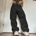 Women's Retro Street Style Loose Wide Leg Cargo Pants High Waist Adjustable Cuffs_ecoleips.com