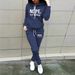 Trendy Fleece-Lined Hoodie & Jogger Set For Women - Casual Streetwear With Print Design_ecoleips.com