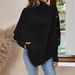 European And American Autumn Winter New Cable Knit Women's Cross-Border Fashion High Neck Button Decoration Long_ecoleips.com