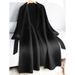 Women's Oversized Trench Coat With Belt, Alpaca Wool Blend Long Coat For Work & Casual, Korean-Japanese Style Loose Fit Duster (Black)_ecoleips.com