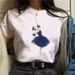 Popular Women's Clothing: European And American Style Printed Ballet Girl White Short-sleeve T-shirt_ecoleips.com