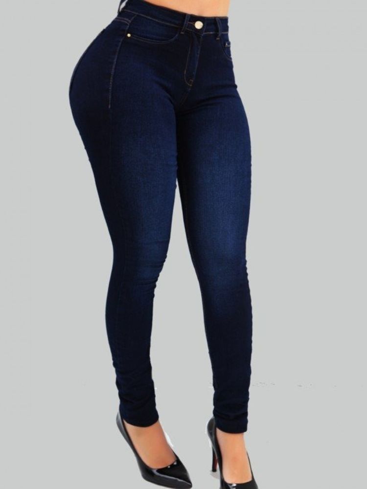 K Fashionable High Waisted Elastic Slim Fit Denim Shorts_ecoleips.com