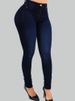 K Fashionable High Waisted Elastic Slim Fit Denim Shorts_ecoleips.com