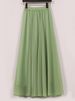 K Half Length Skirt Bohemian Style Long Skirt, High Waist Solid Color Plus Size A-line Skirt, Floor Length Beach Skirt_ecoleips.com