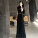 2025 Summer New Elegant Versatile Short Round Neck T-Shirt Top High Waist Slimming Ruched Skirt Set For Women_ecoleips.com
