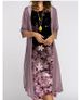 New Summer Women's Two-Piece Set From Europe America: Printed Round-Neck Dress And Jacket In Stock_ecoleips.com