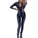 Women's Fashion Striped Embossed Tight And Sexy Bottoming Jumpsuit_ecoleips.com