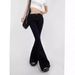 Women’s Clothing Ins Hot Girl Style Raw Edge Slim Embroidery Low Waist Flared Jeans Autumn New Slim Jeans_ecoleips.com