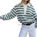 Autumn Relaxed Striped Polo Collar Long-Sleeve Top With Stylish Casual Design_ecoleips.com