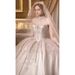 Off-Shoulder Wedding Dress Ball Gown With Long Train & Lace Appliques – Vintage Courtly Style A-Line Bridal Gown For Petite Bride (XS-XXL)_ecoleips.com