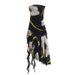 Women's Clothing Sexy Tube Top Collar Printed Silk Mesh Irregular Dress Female_ecoleips.com
