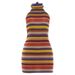 Slim Backless Halter Neck Tie Color Block Bodycon Dress for Women Sexy Hot Girl New Style Spring Summer_ecoleips.com