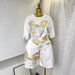 Women's Clothing Fashion Suit Butterfly Diamond Short Sleeved T Shirt Top Elastic Waist Wide Leg Shorts Two Piece Suit_ecoleips.com