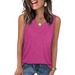 Women's Clothing V Neck Casual Loose Summer New Solid Color Vest Sleeveless Shirt_ecoleips.com