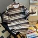 Men's Women's Retro Striped T-Shirt Digital Print Loose Fit Summer Top Short Sleeve Fashion Sports Student Wear_ecoleips.com