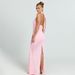 Women's Elegant Halter Neck Mini Dress European American Style Spring New Sexy Backless Fishtail Waist Ribbon Deep V Dress_ecoleips.com