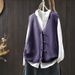 girl Chinese Style V-Neck Cotton Knitted Red Cardigan For Women 2025 Autumn New Sleeveless Layered Vest Top_ecoleips.com