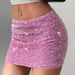 Aria Basics Aria Basics 51606 European And American Cross-Border New Fashion Sequin Velvet Short Sexy Hot Girl Bodycon Half Skirt Women_ecoleips.com
