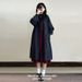 Women's Trench With Cotton Padding, Autumn And Winter, Petite Size, 2025 New Style, Mid-Length, Loose Fit, Black Padded_ecoleips.com